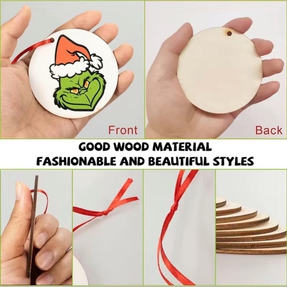 How the Grinch Stole Christmas Tree Wood Ornaments (10 pc) - Picture 4 of 5